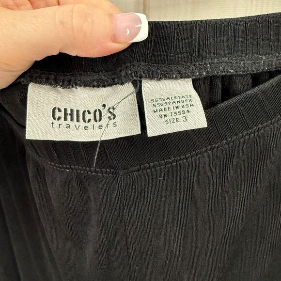 Chico’s Travelers Women’s 3 Black Slinky Stretchy Pants - Picture 2 of 4